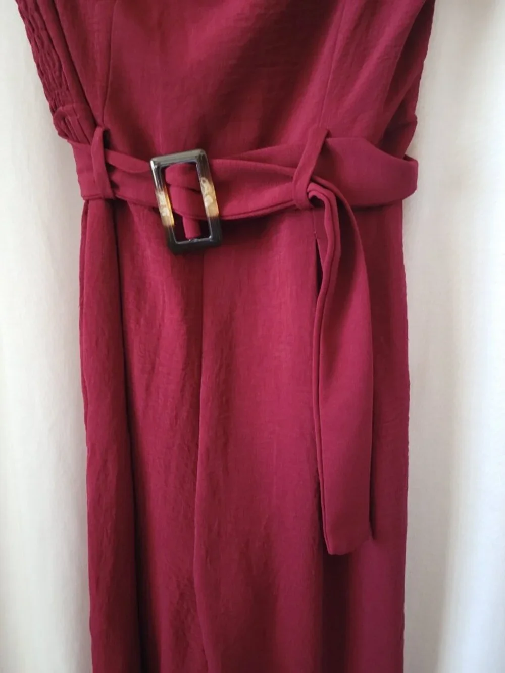 NEW Monteau Los Angeles Strapless Tube Jumpsuit Med. crepe bandeau burgundy chic - Picture 7 of 15
